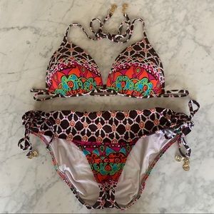Trina Turk 2 pc Bikini Swimsuit Sz 8 Top Bottom